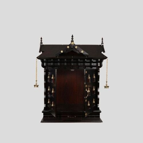 Puja mandir brass bells south indian design Handmade Customizable Home Wooden Temple solid teakwood hand carved unique Large Wooden Mandir