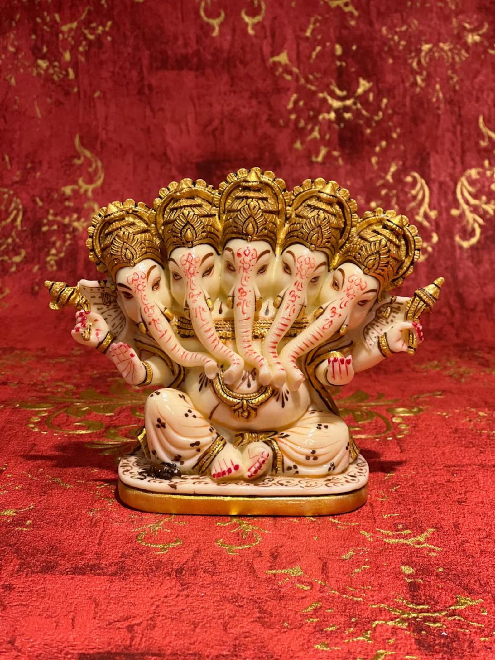 5" Panchmukhi Ganesh Idol - Divine Five-Faced Lord Ganesha
