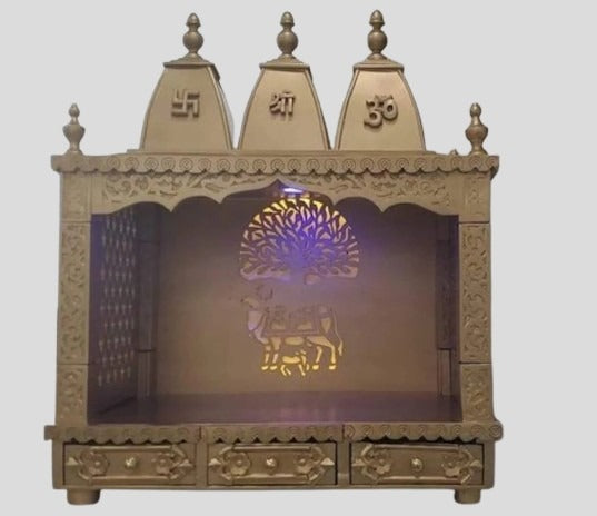 Handmade Teakwood Mandir: Customizable Wooden Home Temple