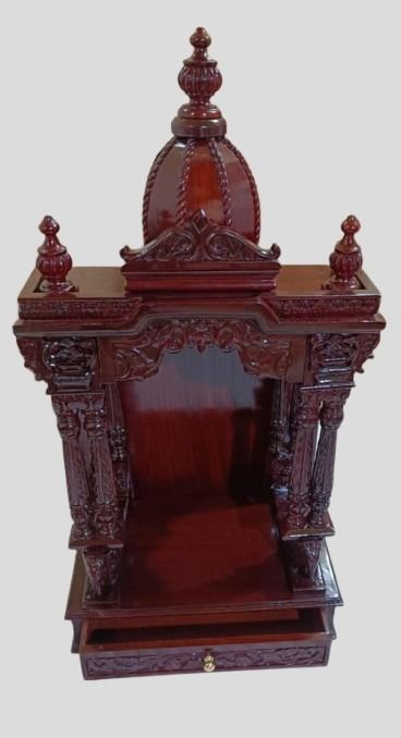 Handmade Teakwood Home Temple: Customizable, Hand-Carved Mandir