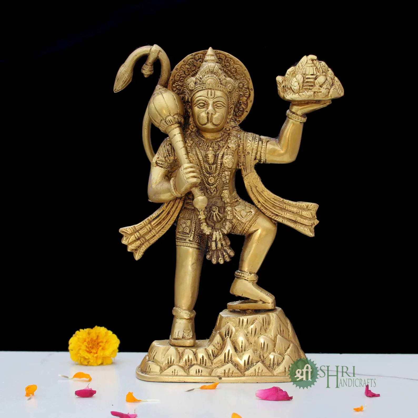 Handcrafted Veer Hanuman Statue in Solid Brass