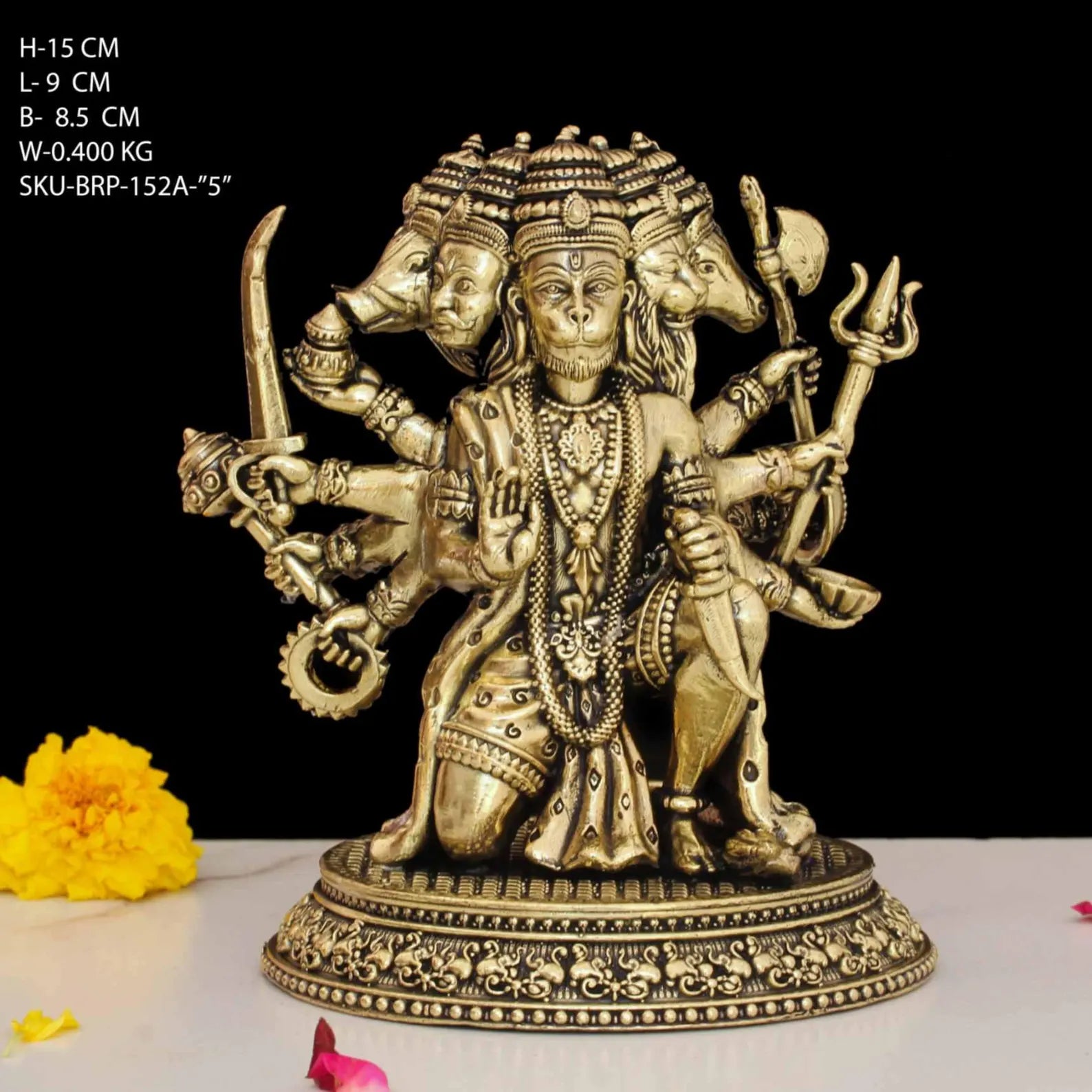 5 Inch Brass Panchmukhi Hanuman