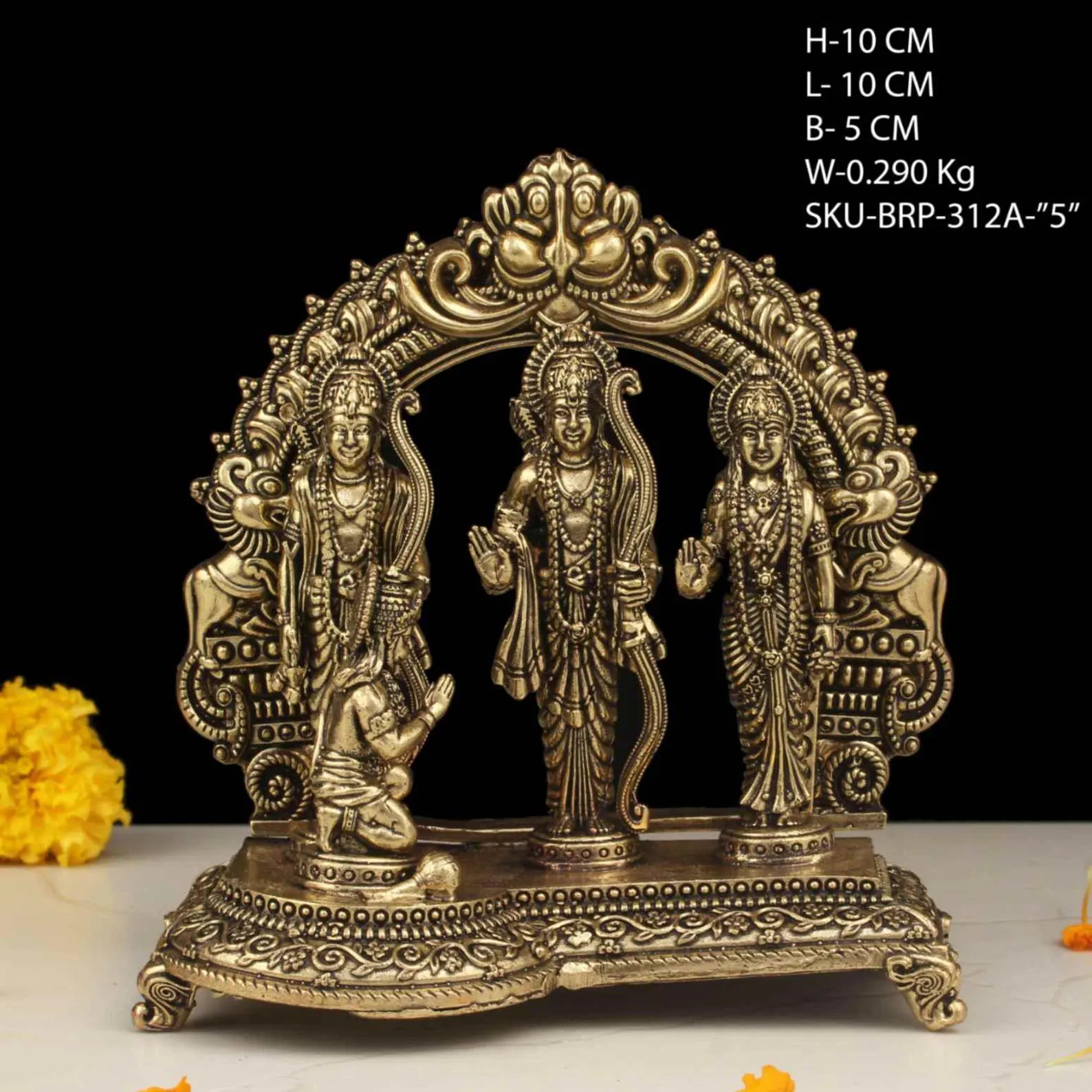5 Inch Brass Ram Darbar Idol (290 g)