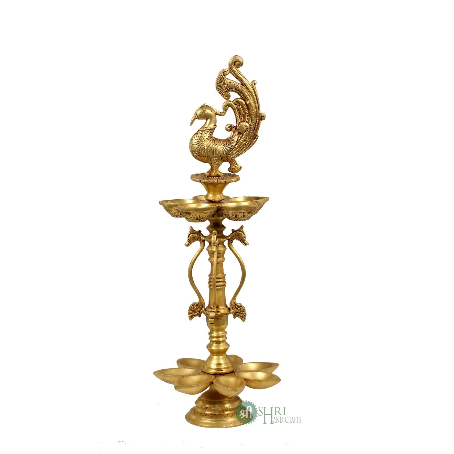 Handcrafted Peacock Brass Deepak Lamp