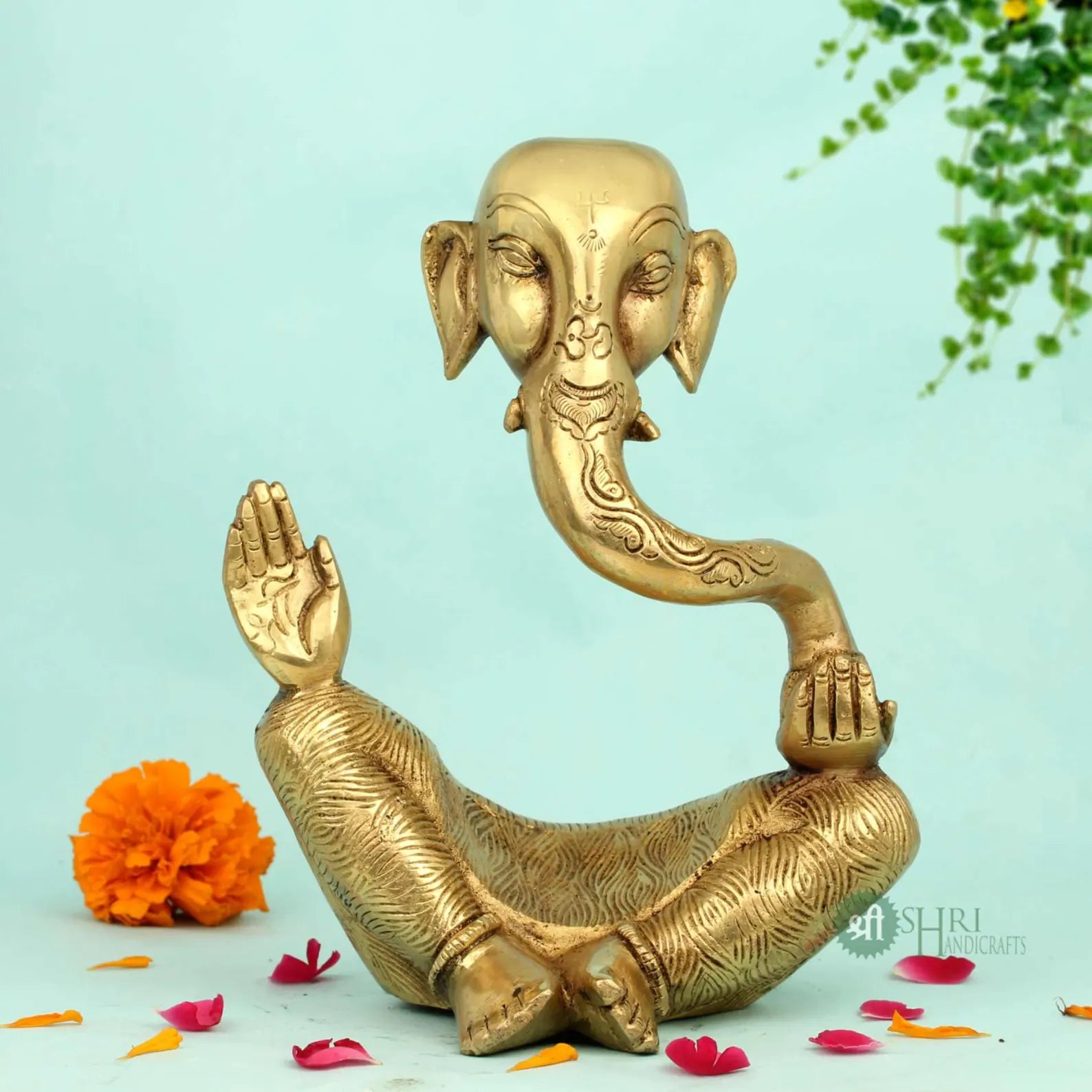 8" Modern Handcrafted Brass Lord Ganesha
