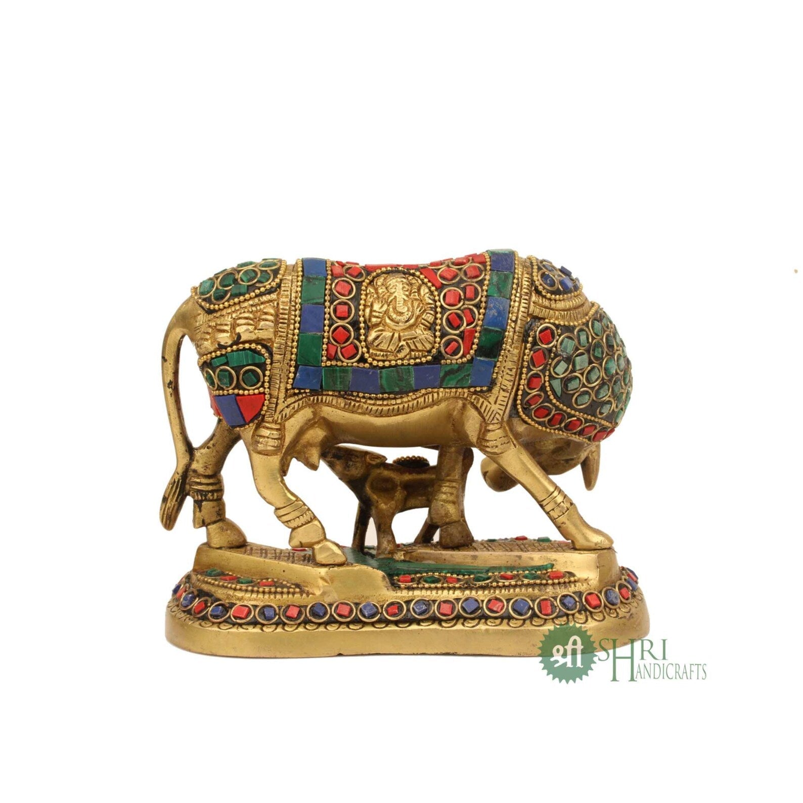 5 Inch Brass Kamdhenu Idol