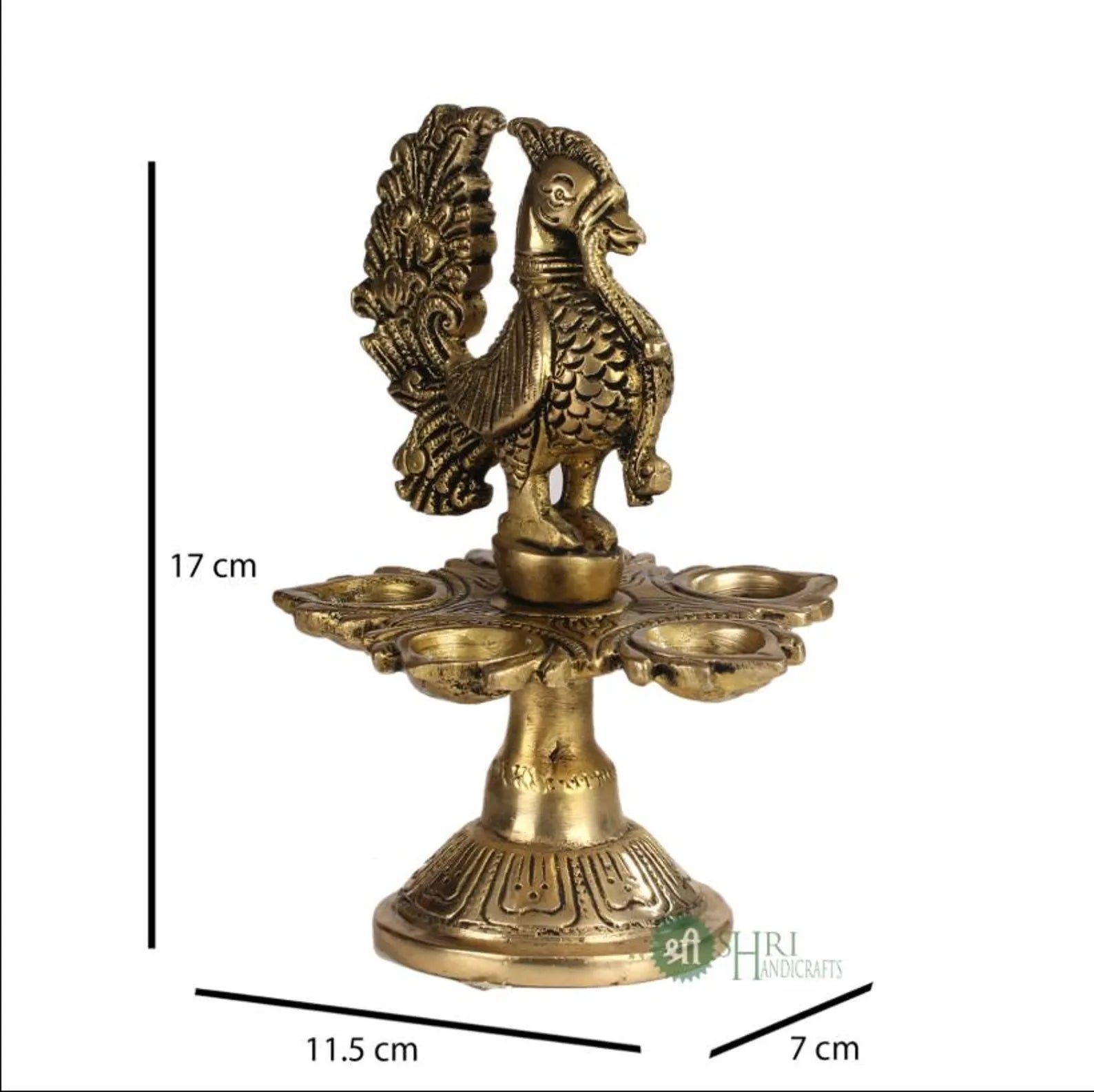 6.5 Inch Brass Deepak with Bird